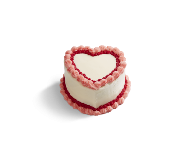 Blush Frill Heart Cake