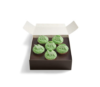 Green Dinosaur Sprinkle Cupcake Selection Box