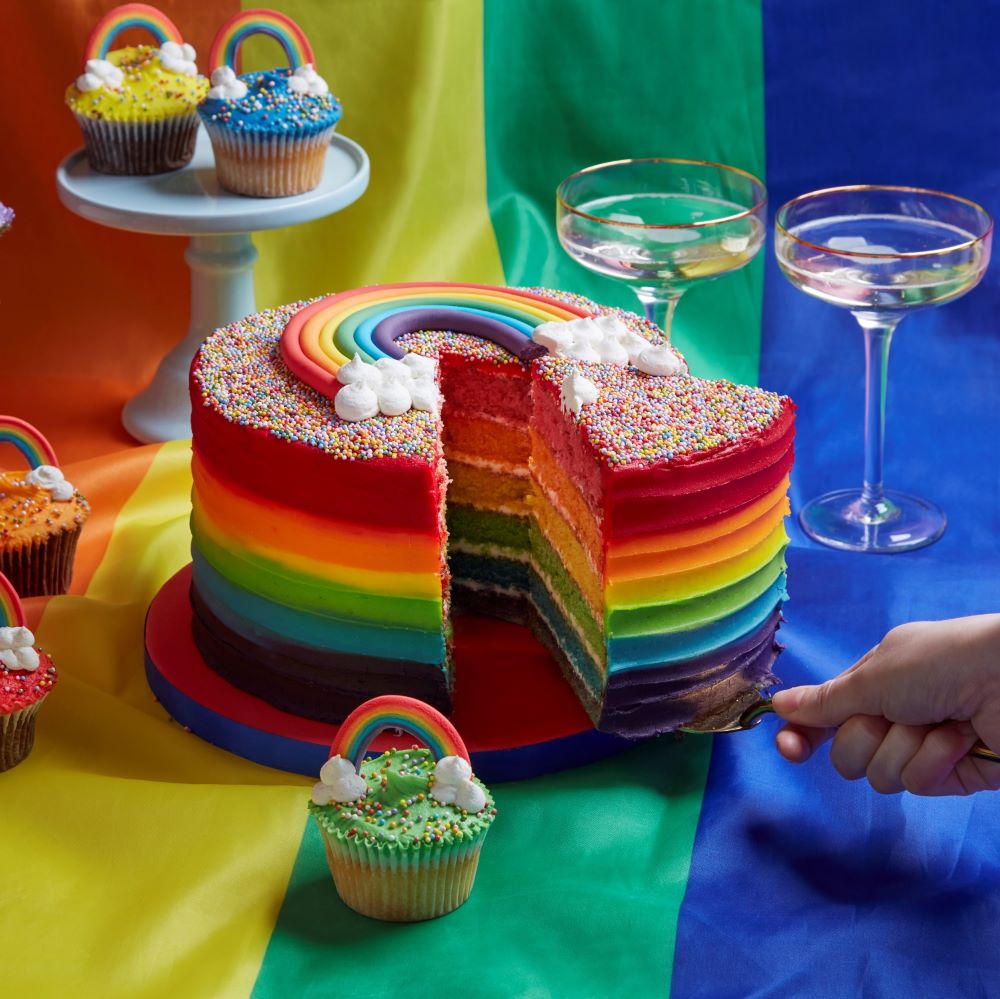 Pride Triple Rainbow Cake